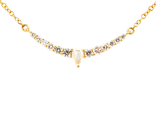 DIAMOND CURVED BAR PENDANT NECKLACE
