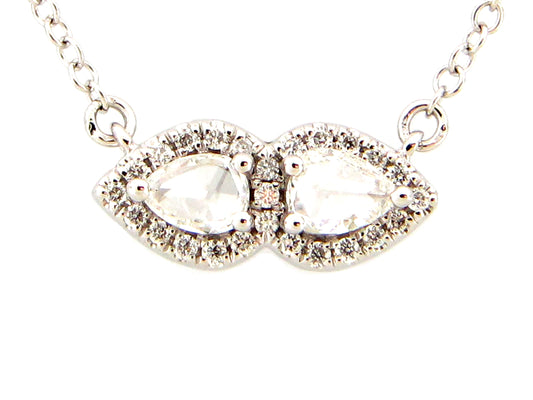 DIAMOND 2 PEAR PENDANT NECKLACE, 18'/17"/16", 14KW (N)