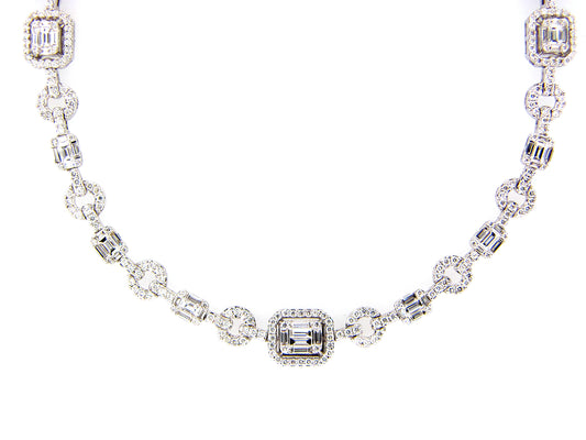 DIAMOND NECKLACE, 18", 18KW (N)