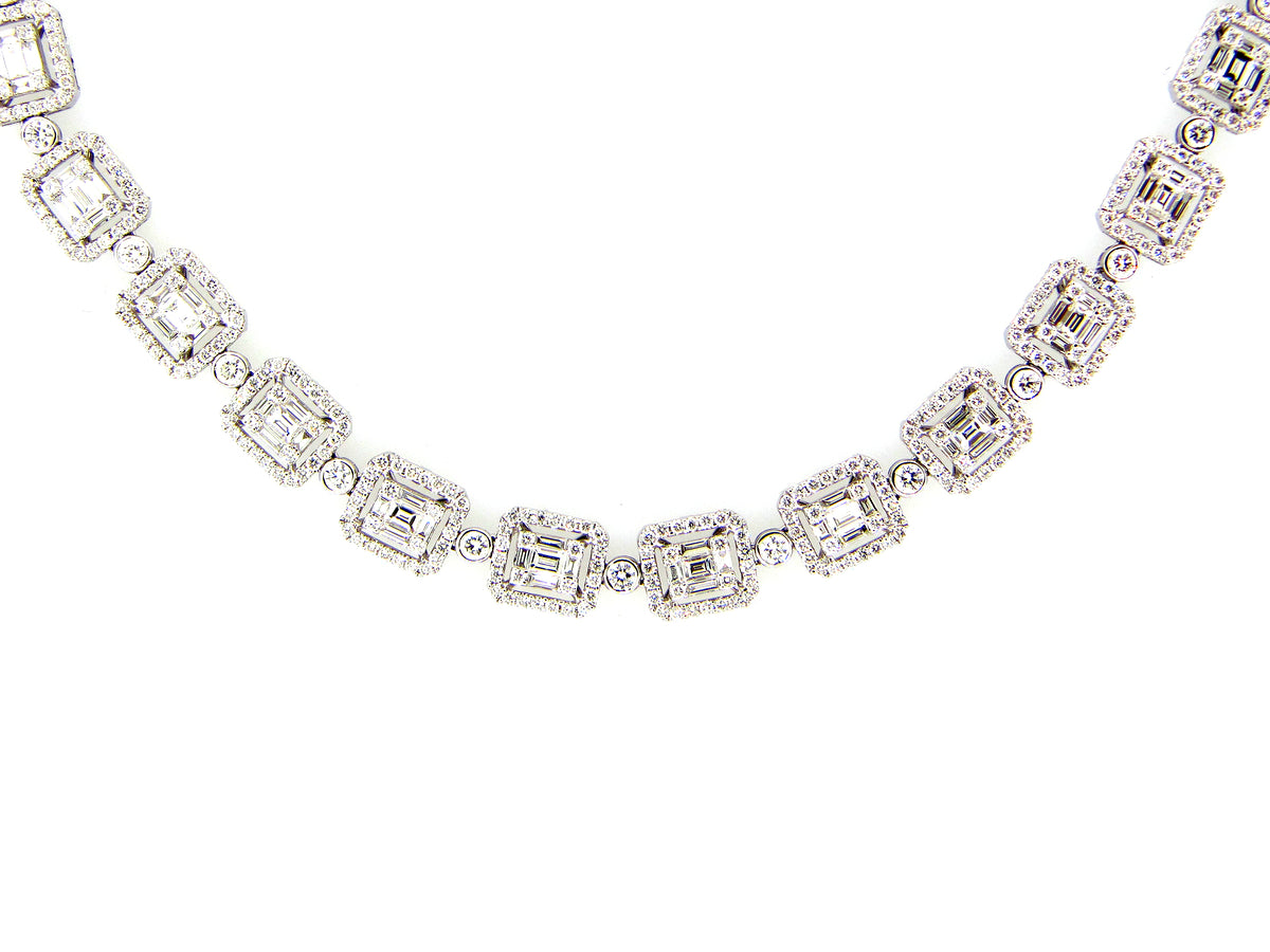 DIAMOND NECKLACE, 16" INCHES,18KT (N)