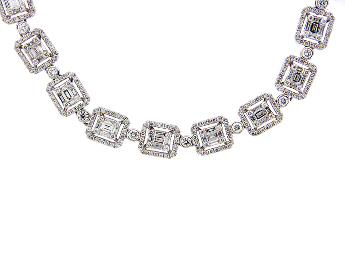 32" DIAMOND NECKLACE/BRACELET COMBINATION, 18KW (N)