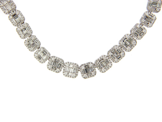 DIAMOND NECKLACE, 17", 18KW (N)