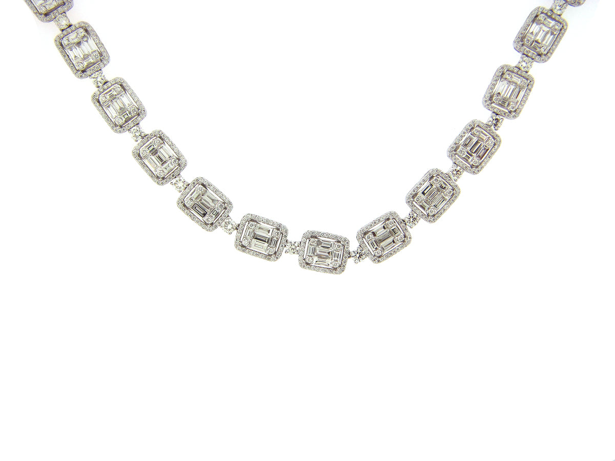DIAMOND NECKLACE, 16", 18KW (N)