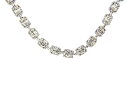 DIAMOND NECKLACE, 16", 18KW (N)