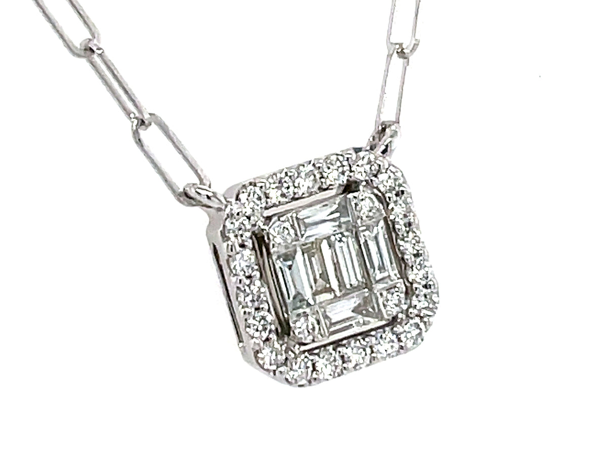 DIAMOND BAGUETTE CLUSTER NECKLACE