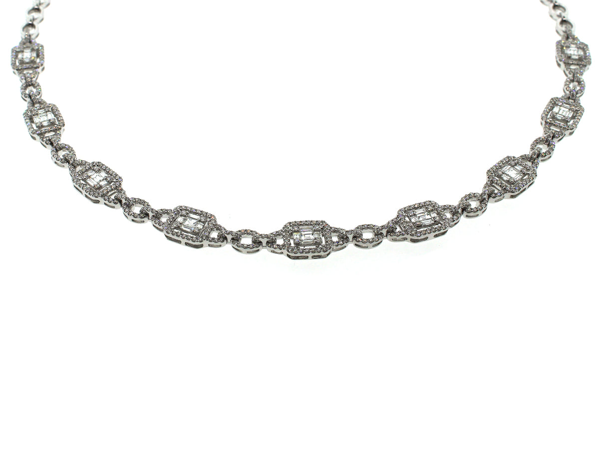DIAMOND NECKLACE, 18" LONG, 18KW (N)