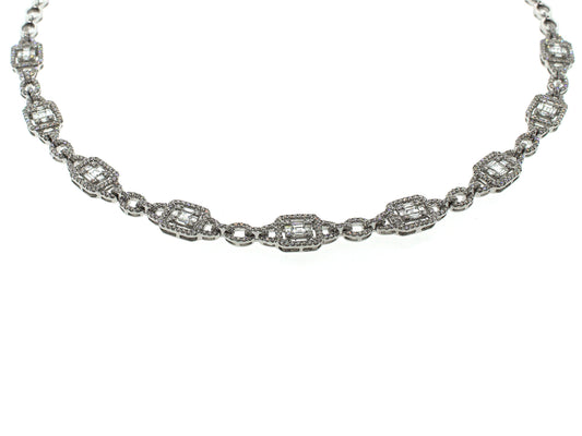 DIAMOND NECKLACE, 18" LONG, 18KW (N)