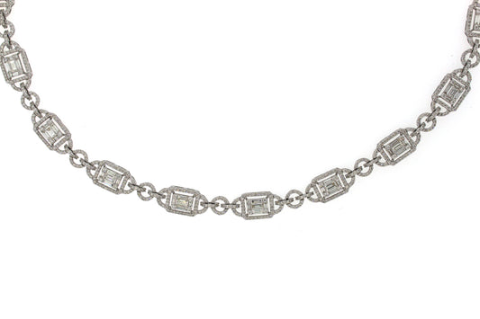 DIAMOND NECKLACE, 17", 18KW (N)