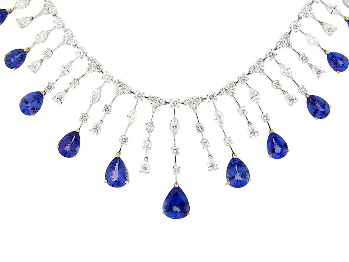 TANZANITE & DIAMOND NECKLACE, 18KT (H)
