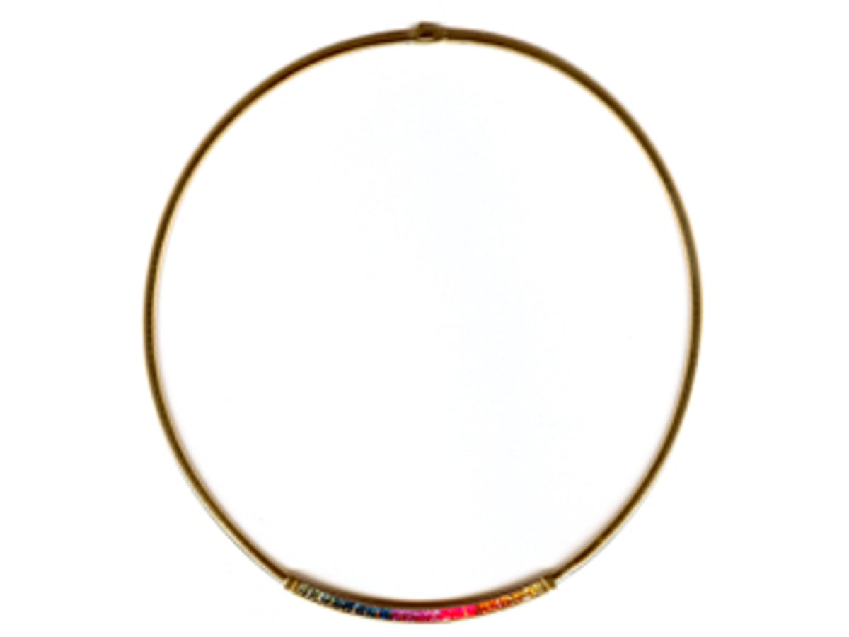 RAINBOW SAPPHIRE NECKLACE, 18KY (H/U)