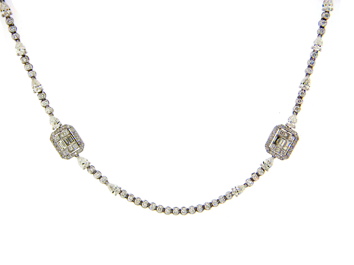 DIAMOND NECKLACE, 32",  18KW (N)