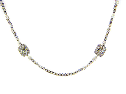DIAMOND NECKLACE, 32",  18KW (N)