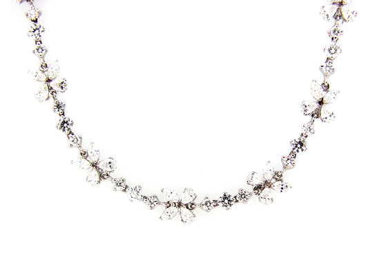 DIAMOND NECKLACE/BRACELET COMBINATION, 37", 18KW (N)