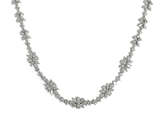 DIAMOND NECKLACE/BRACELET COMBINATION, 37", 18KW (N)
