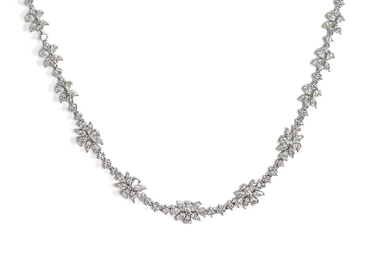 DIAMOND NECKLACE/BRACELET COMBINATION, 37", 18KW (N)