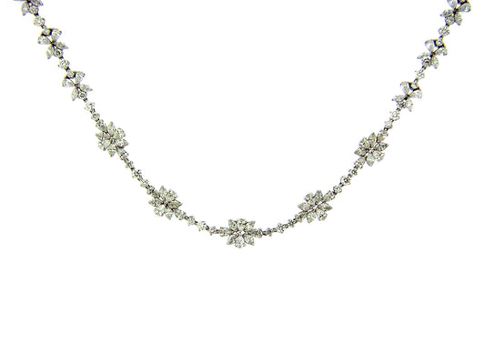 DIAMOND NECKLACE/BRACELET COMBINATION, 33", 18KW (N)
