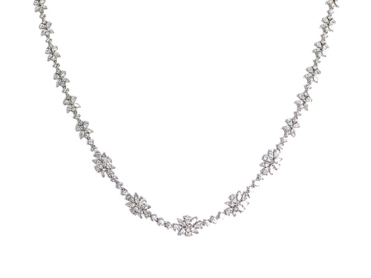 DIAMOND NECKLACE/BRACELET COMBINATION, 37", 18KW (N)