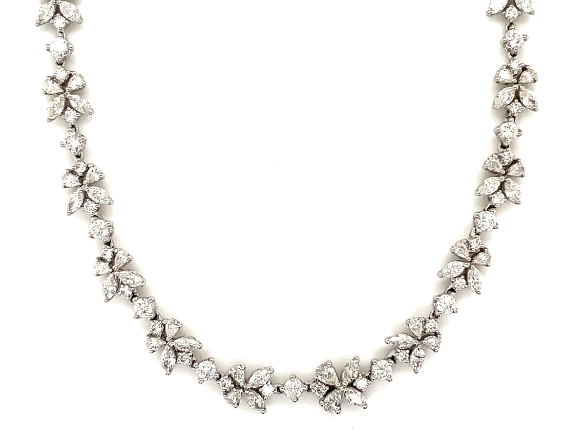 DIAMOND FLORETTE CHOKER NECKLACE, 16"