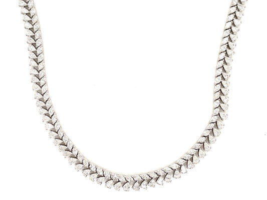 DIAMOND 2 ROW CHOKER NECKLACE,16.5"