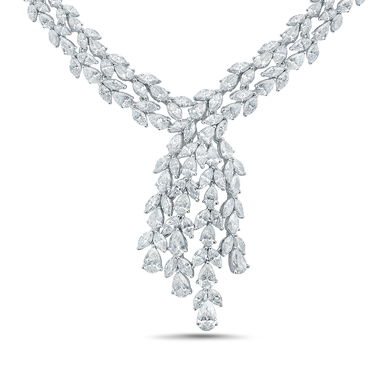 Diamond Marquise & Pear Y Drop Necklace