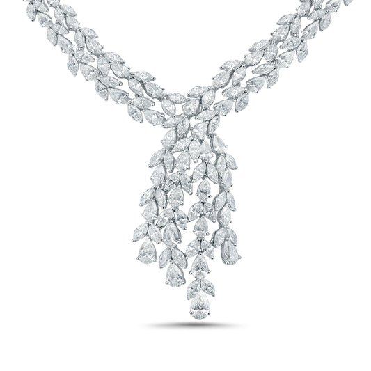 Diamond Marquise & Pear Y Drop Necklace