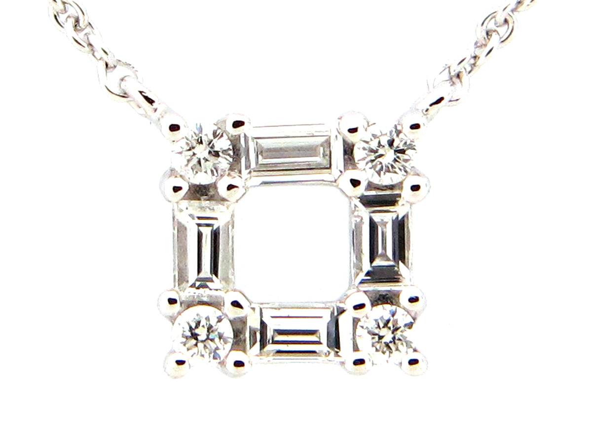DIAMOND SQUARE PENDANT NECKLACE