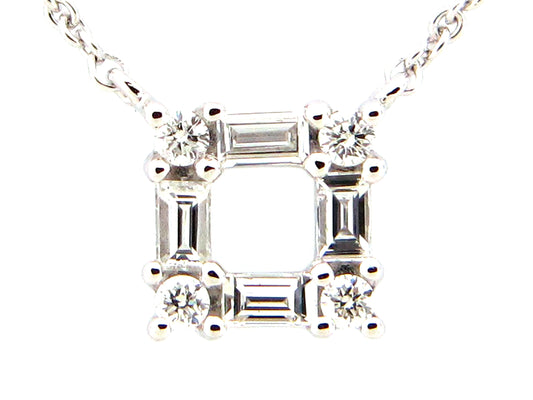 DIAMOND SQUARE PENDANT NECKLACE