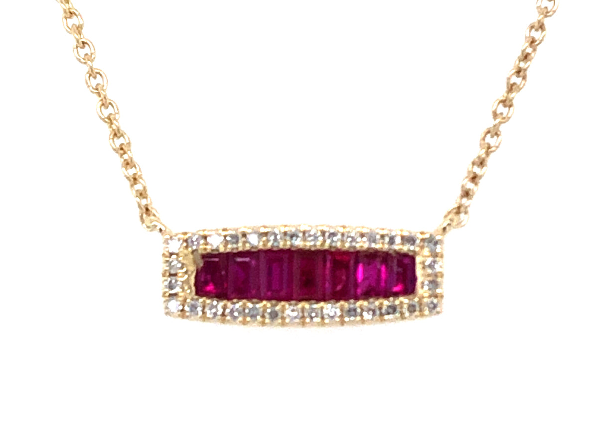 RUBY & DIAMOND PENDANT NECKLACE