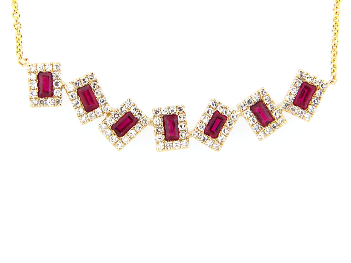 RUBY & DIAMOND PENDANT NECKLACE