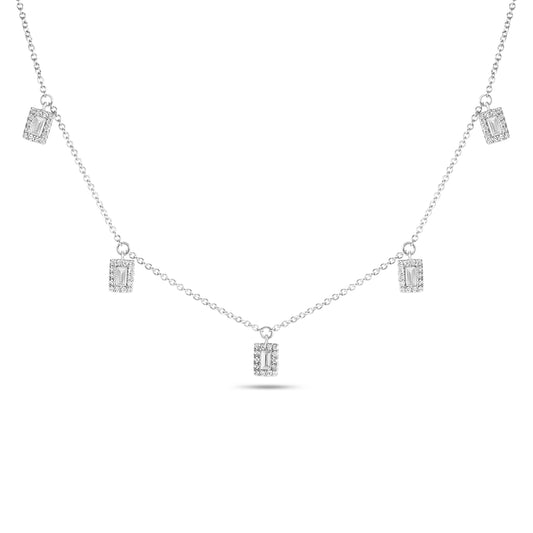 Diamond Baguette Station Necklace