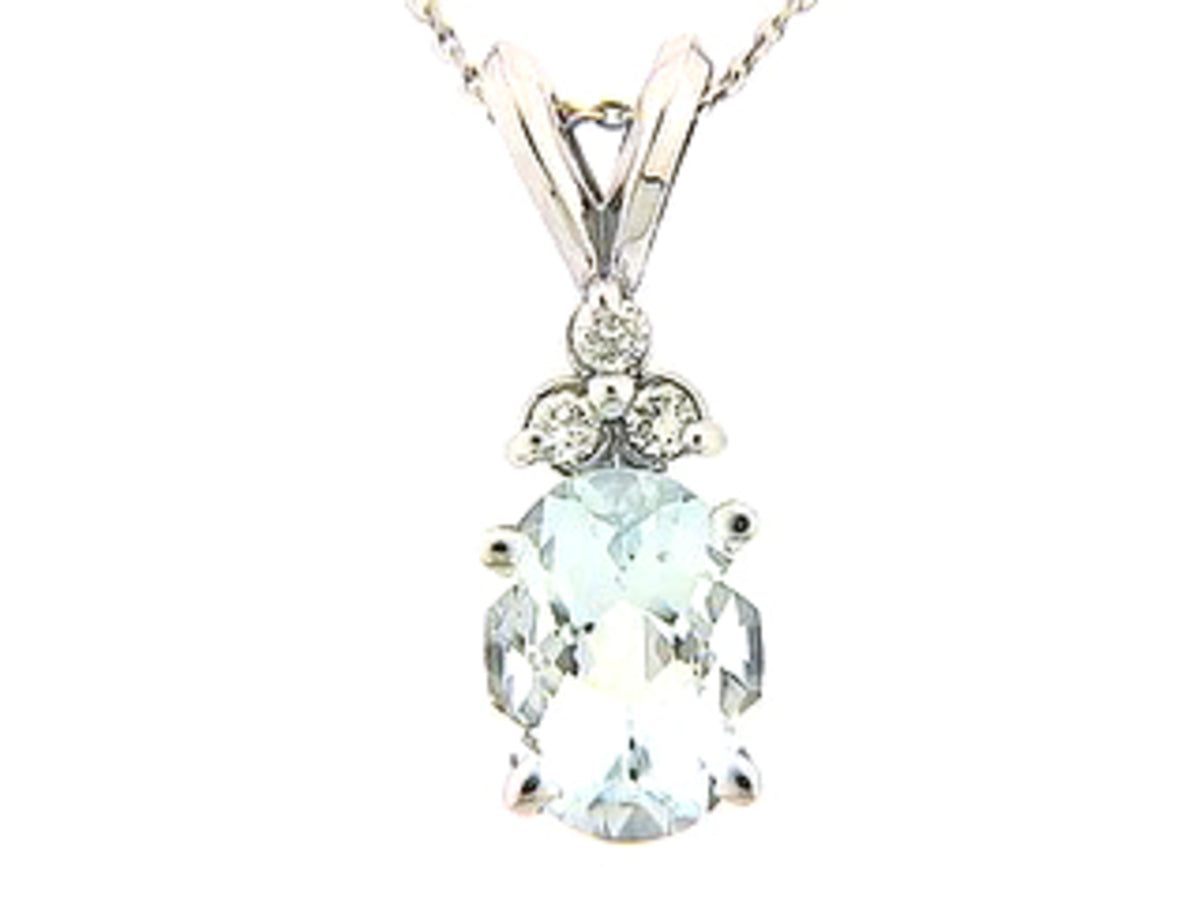 CHB AQUA & DIAMOND PENDANT