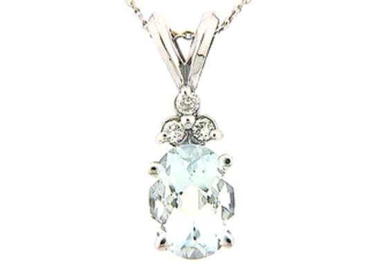 CHB AQUA & DIAMOND PENDANT