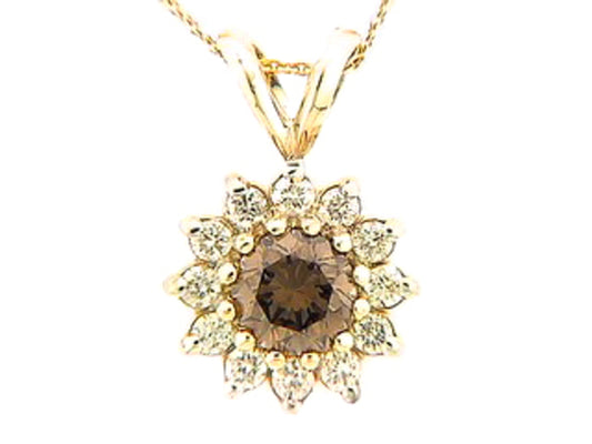 BROWN & WHITE DIAMOND PENDANT