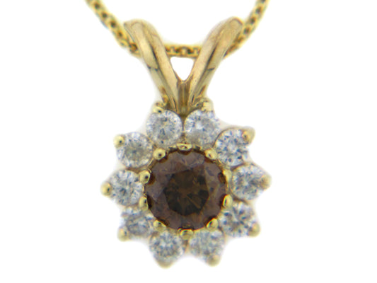 BROWN & WHITE DIAMOND PENDANT