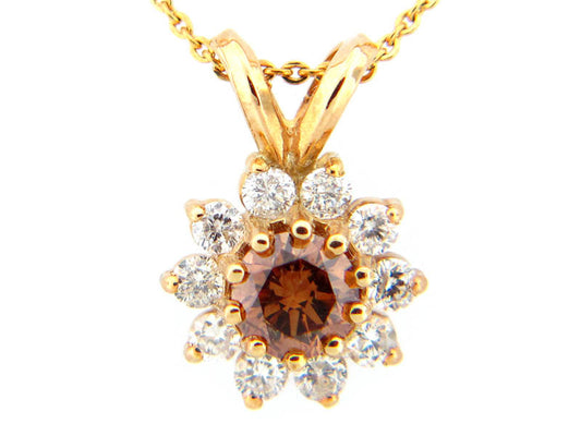 BROWN & WHITE DIAMOND PENDANT