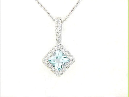 CHB AQUA & DIAMOND PENDANT