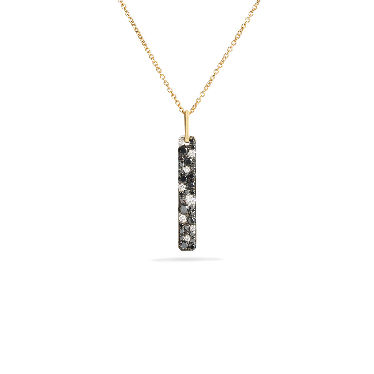 Black & White Diamond Pave Mosaic Bar Necklace