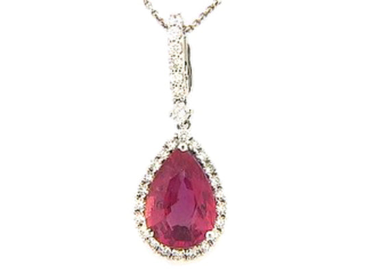 ORANGE SAPPHIRE & DIAMOND PENDANT, 18KW (H/U), C=4.51