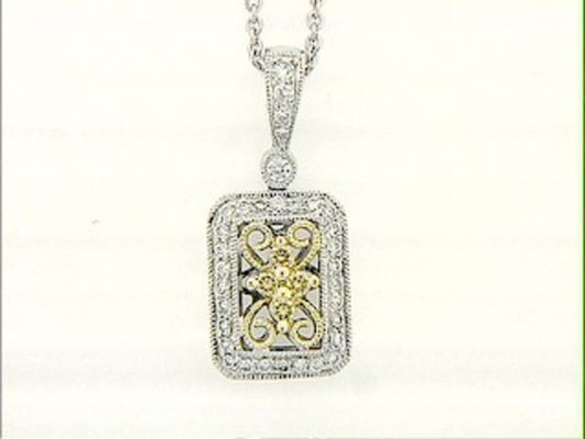 YELLOW DIAMOND & DIAMOND PENDANT