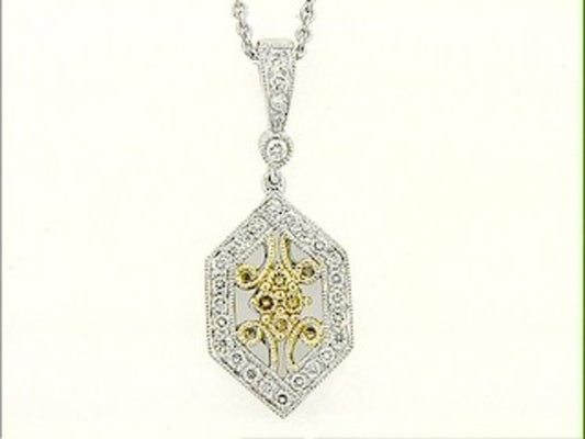 YELLOW DIAMOND & DIAMOND PENDANT