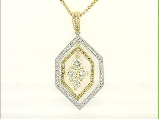 YELLOW DIAMOND & DIAMOND PENDANT