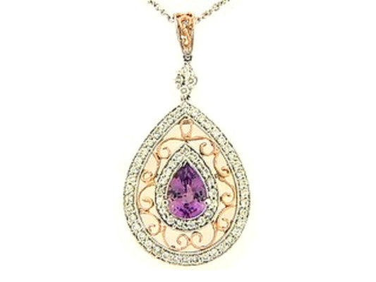 PINK SAPPHIRE & DIAMOND PENDANT, 18KZ (H), C=1.31