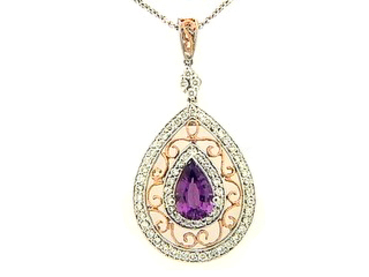 PINK SAPPHIRE & DIAMOND PENDANT, 18KZ (H), C=1.51