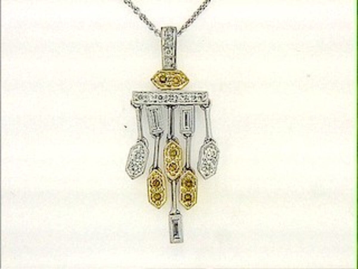 YELLOW DIAMOND & DIAMOND PENDANT