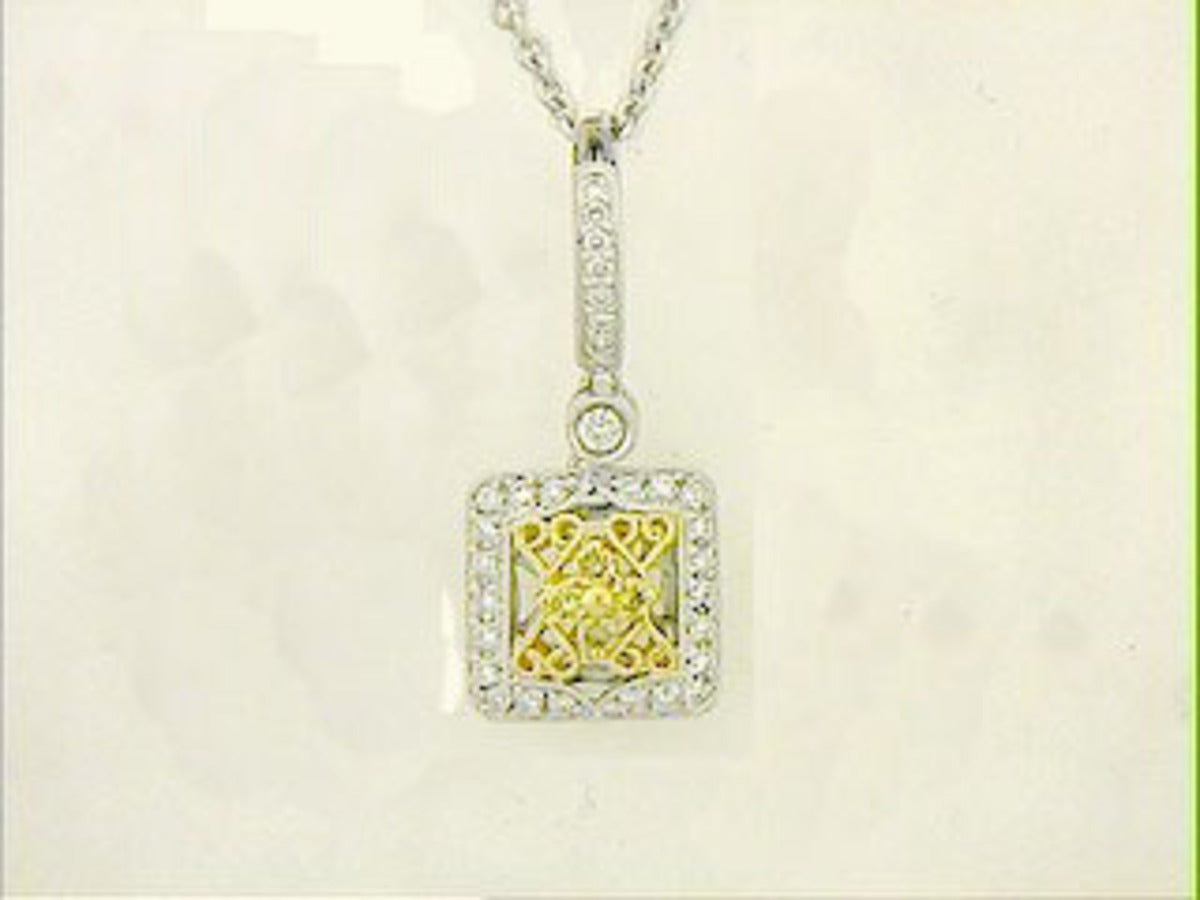 YELLOW DIAMOND & DIAMOND PENDANT