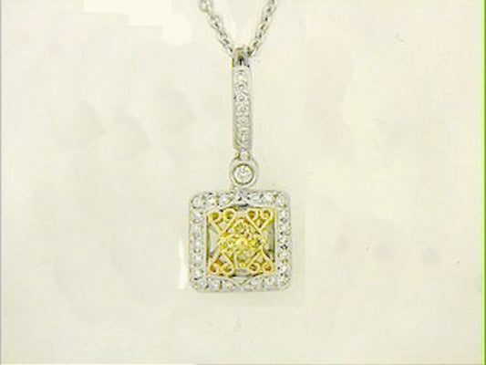YELLOW DIAMOND & DIAMOND PENDANT