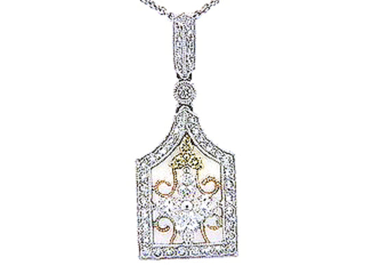 YELLOW DIAMOND & DIAMOND PENDANT, 18KT (N) SPECIAL