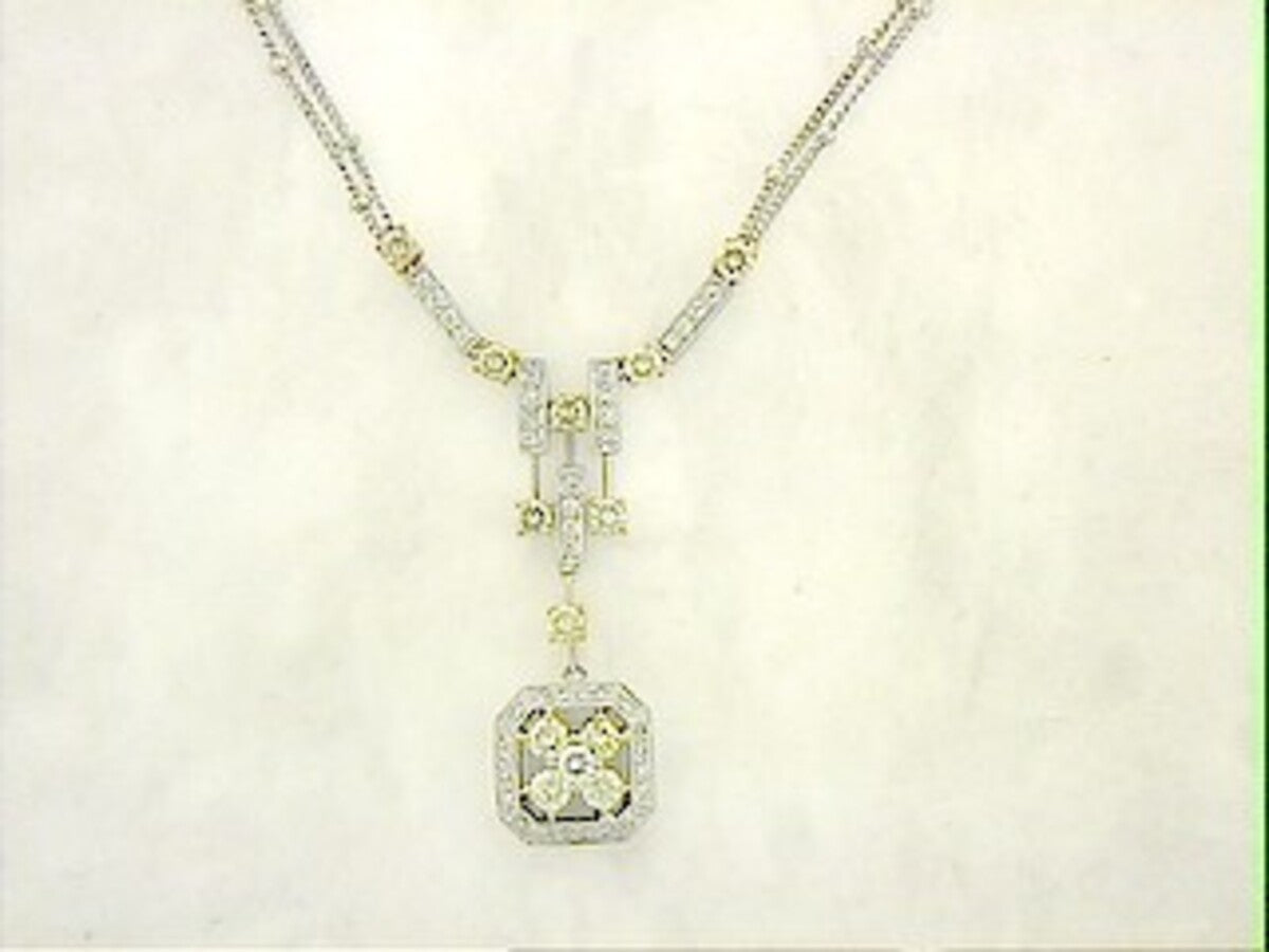 YELLOW DIAMOND & DIAMOND PENDANT