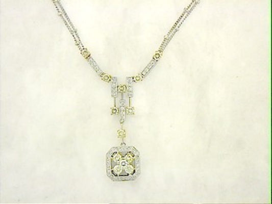 YELLOW DIAMOND & DIAMOND PENDANT
