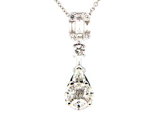 DIAMOND PENDANT, 18KW (N)